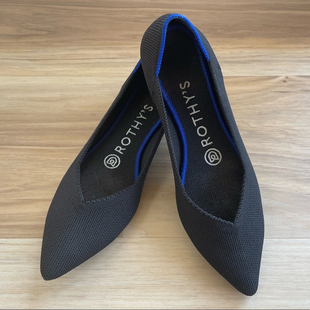 Rothy’s The Point Flats in Black, Size 5.5
